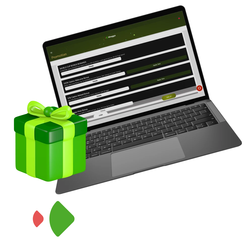 What bonuses can I get at Bhaggo online casino.