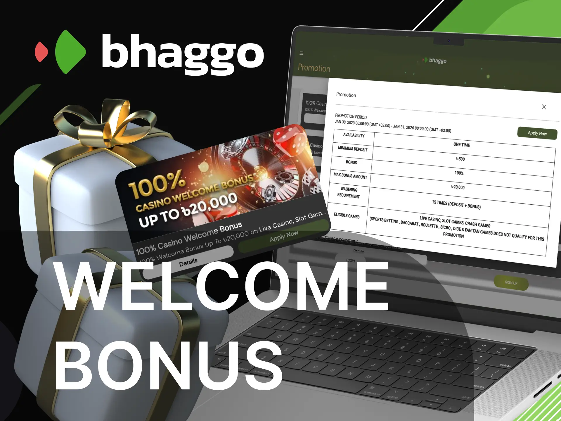 Is there a welcome bonus for players on the Bhaggo online casino website.