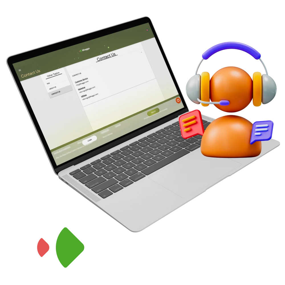 How can I contact the support team of the online casino site Bhaggo.