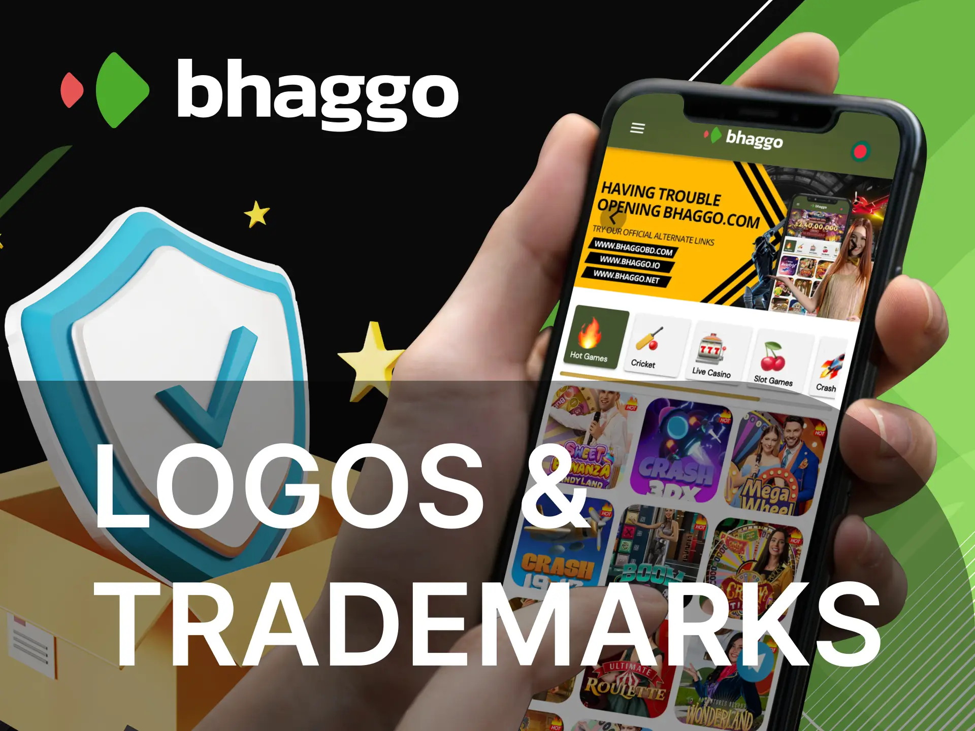 Can I use logos and trademarks of Bhaggo Online Casino.