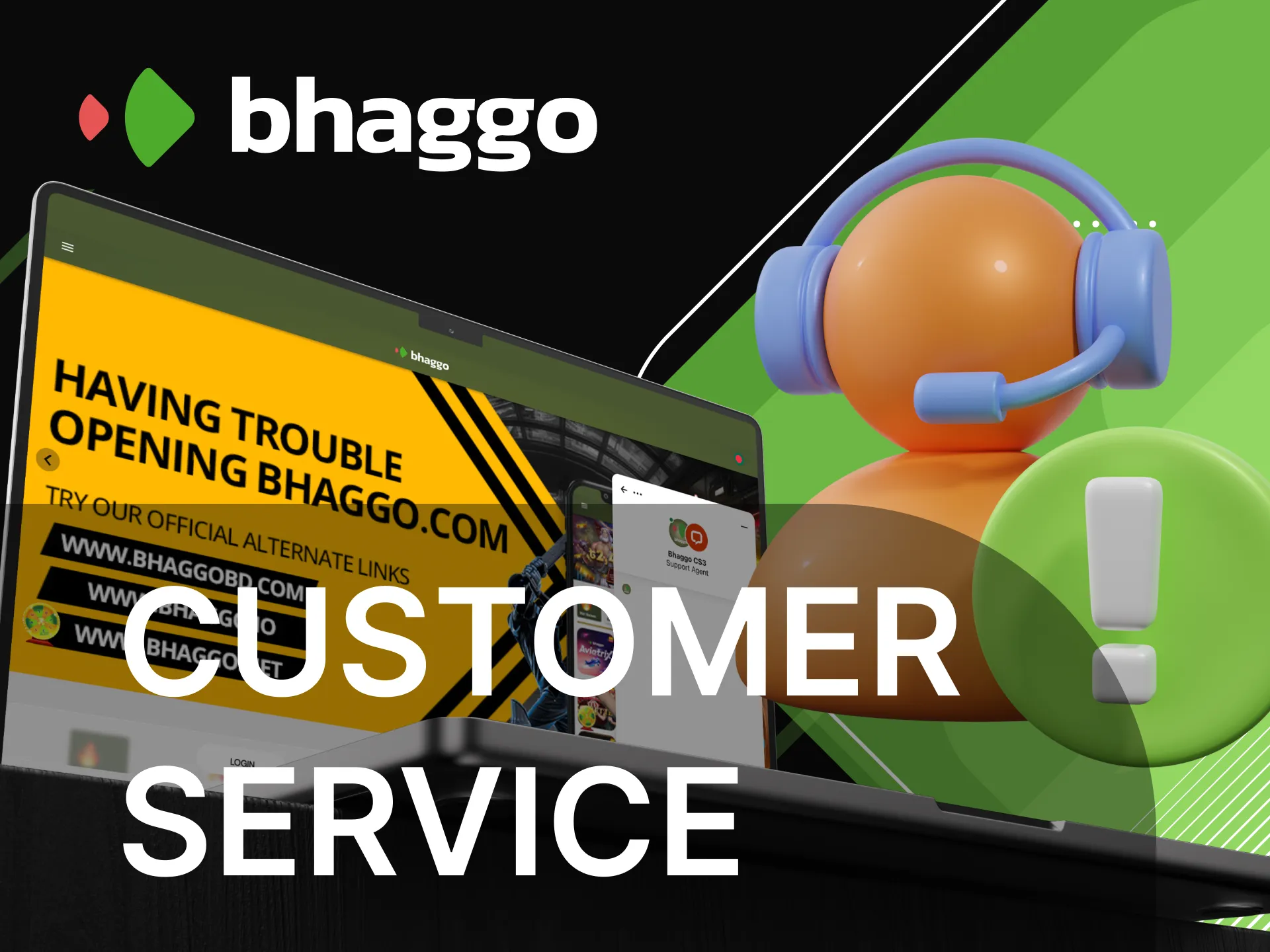 What are the ways to contact the Bhaggo online casino support service.