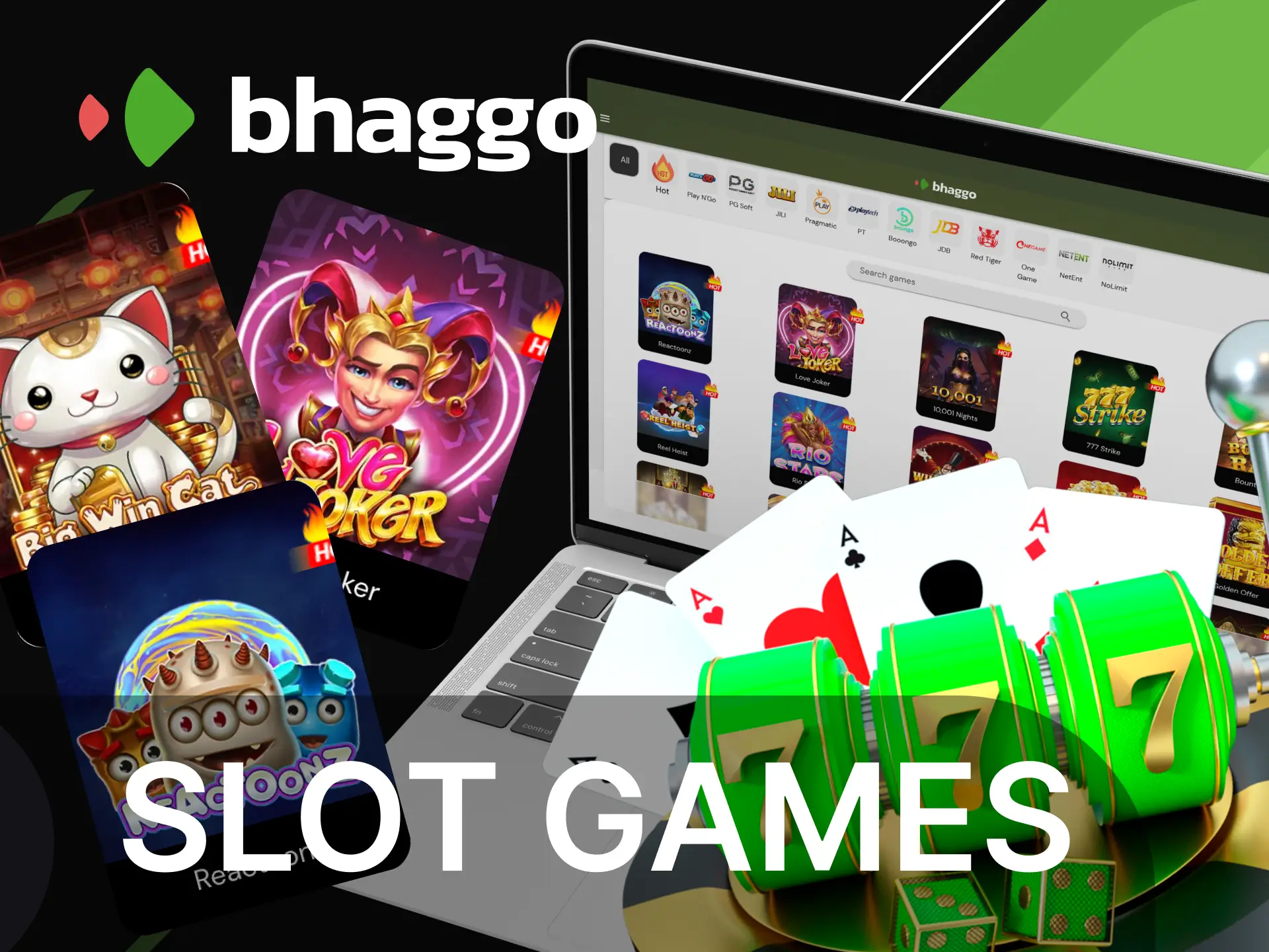 Is there a slot games section on the Bhaggo online casino website.