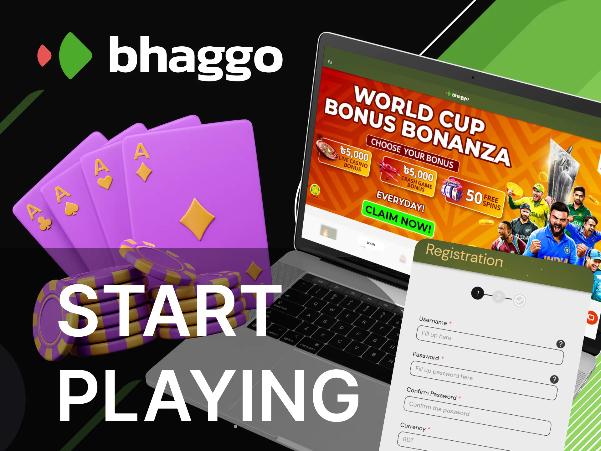 Do I need to register to start playing at Bhaggo online casino.