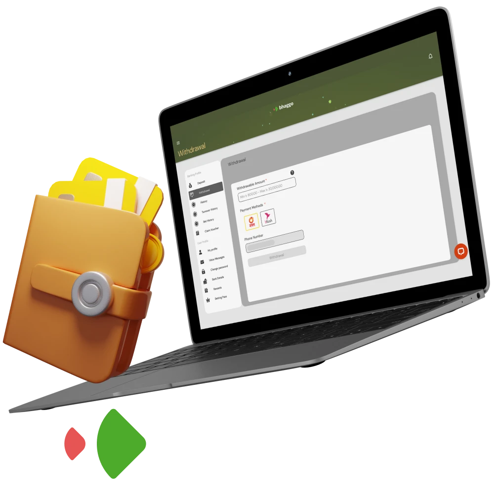 How to withdraw money from my Bhaggo online casino account.