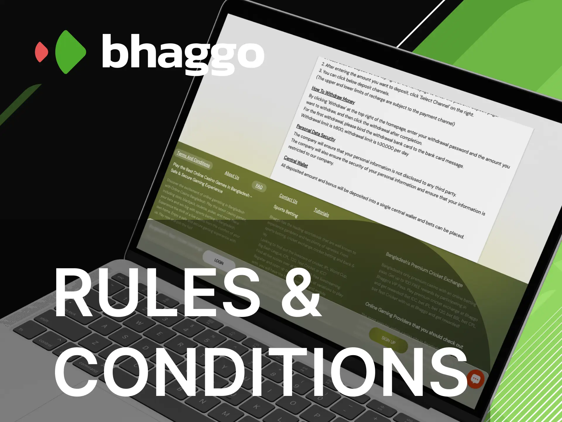 Do I have to comply with any conditions when I withdraw money from the Bhaggo online casino website.