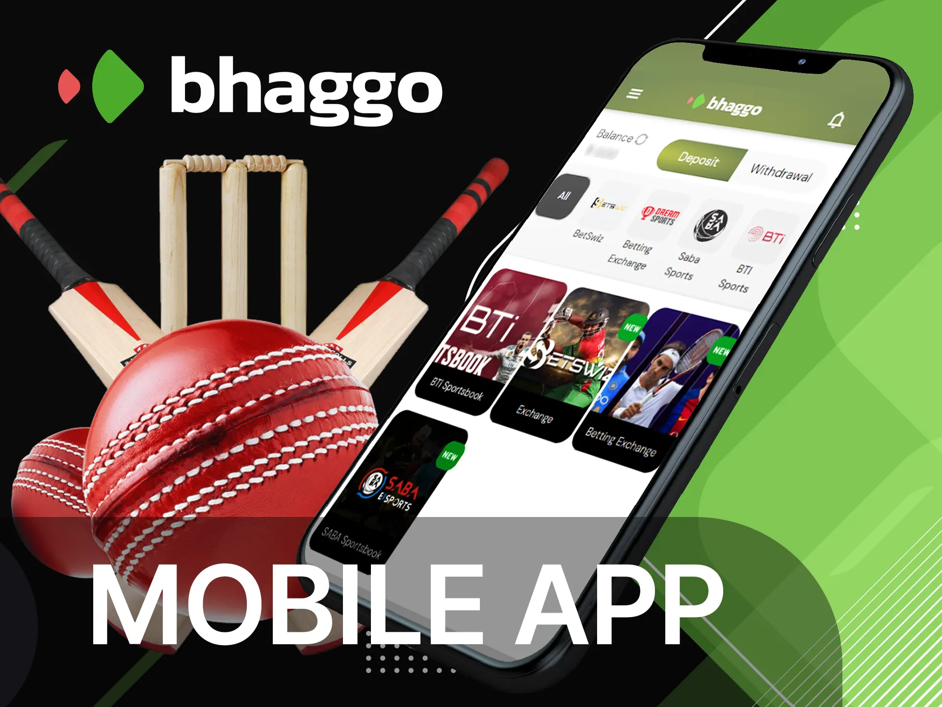 Place your cricket bets via Bhaggo's mobile app.