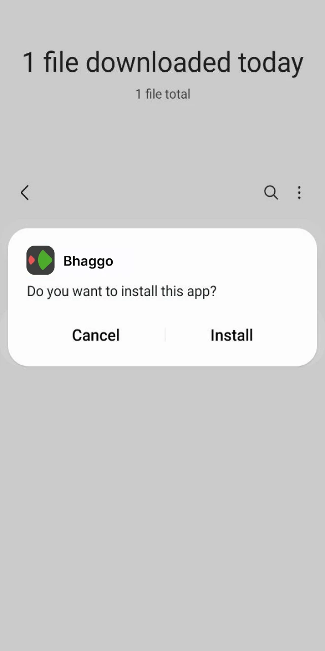 Download the Bhaggo app APK file on your Android device.